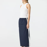 Bassike Stretch Twill Pull On Skirt in Ink and White
