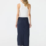 Bassike Stretch Twill Pull On Skirt in Ink and White