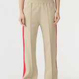 Bassike Twill Stripe Detail Pant in Light Tan and Red