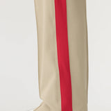 Bassike Twill Stripe Detail Pant in Light Tan and Red