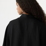 Bassike Boxy Placket Dress in Black