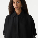 Bassike Boxy Placket Dress in Black