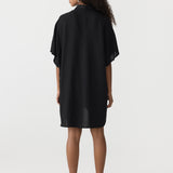 Bassike Boxy Placket Dress in Black