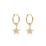 By Charlotte By The Sea Crystal Starfish Hoops in 18K Gold Vermeil