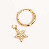 By Charlotte By The Sea Crystal Starfish Hoops in 18K Gold Vermeil