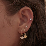 By Charlotte By The Sea Crystal Starfish Hoops in 18K Gold Vermeil