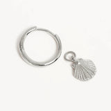By Charlotte By The Shore Shell Hoops in Silver