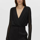 Camilla and Marc Ervina V Neck Bodysuit in Black
