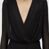 Camilla and Marc Ervina V Neck Bodysuit in Black