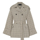 Camilla and Marc Kinetic Tattersal Trench in Taupe Check