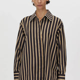 Camilla and Marc Novella Shirt in Black and Bronze Stripe
