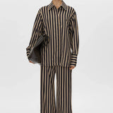 Camilla and Marc Novella Shirt in Black and Bronze Stripe