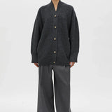 Camilla and Marc Rohan Boiled Merino Knit Cardigan in Charcoal Melange