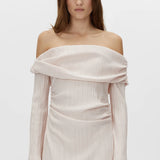 Camilla and Marc Shaw Off Shoulder Dress in Ice Pink
