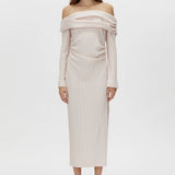 Camilla and Marc Shaw Off Shoulder Dress in Ice Pink