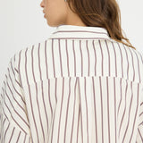 LMND Chiara Maxi Dress in Vanilla and Cinnamon and Ink Blue