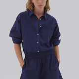 LMND Chiara Cotton Short in Navy
