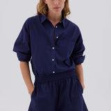 LMND Chiara Long Sleeve Shirt Classic in Navy