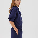 LMND Chiara Cotton Short in Navy