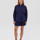LMND Chiara Cotton Short in Navy
