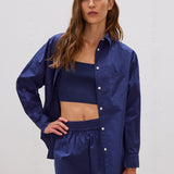 LMND Chiara Long Sleeve Shirt Classic in Navy