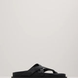 A Emery Claude Sandal in Black Lizard
