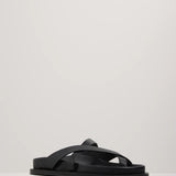 A Emery Claude Sandal in Black Lizard