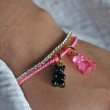 Crystal Haze Nostalgia Bear Classic Connector in Bubblegum Pink and Gold Plate