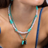 Crystal Haze Nostalgia Bear Classic Connector in Mediterranean and Gold Plate