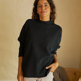 Frank and Eileen Effie Long Sleeve Funnel Neck Capelet in British Royal Navy