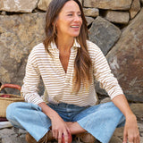 Frank and Eileen Patrick Henley in White and Camel Stripe