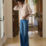 Frank and Eileen Patrick Henley in White and Camel Stripe