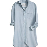 Frank and Eileen Mary Classic Shirtdress in Classic Blue Tattered