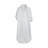 Frank and Eileen Rory Maxi Shirtdress in White Tattered Denim