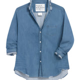 Frank and Eileen Ruffle Eileen Shirt in Vintage Stonewashed Indigo