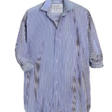 Frank and Eileen Shirley Oversized Shirt in Navy Stripe