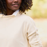 Frank and Eileen Monterey Rolled Funnel Neck Sweater in Cream