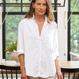 Frank and Eileen Eileen Relaxed Shirt in White Tattered Denim