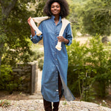 Frank and Eileen Rory Maxi Shirtdress in Vintage Stonewashed Indigo