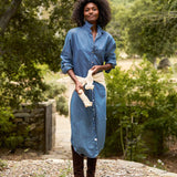 Frank and Eileen Rory Maxi Shirtdress in Vintage Stonewashed Indigo