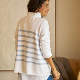 Frank and Eileen Monterey Sweater in White with Ice Stripe