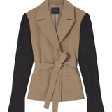 A Emery Harvey Jacket in Black and Fawn