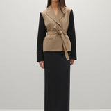 A Emery Harvey Jacket in Black and Fawn