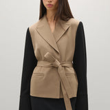 A Emery Harvey Jacket in Black and Fawn