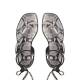 A Emery Heidi Sandal in Eggshell Snake