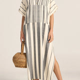 Ilio Nema Castor Caftan in Black and White