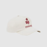 Isabel Marant Tyron Cap in Ecru and Red