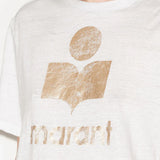 Isabel Marant Zewel T-Shirt in White and Light Gold