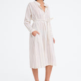 Jac and Jack Shakespeare Dress in Wide Fine Stripe Natural and Black