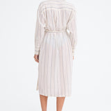 Jac and Jack Shakespeare Dress in Wide Fine Stripe Natural and Black